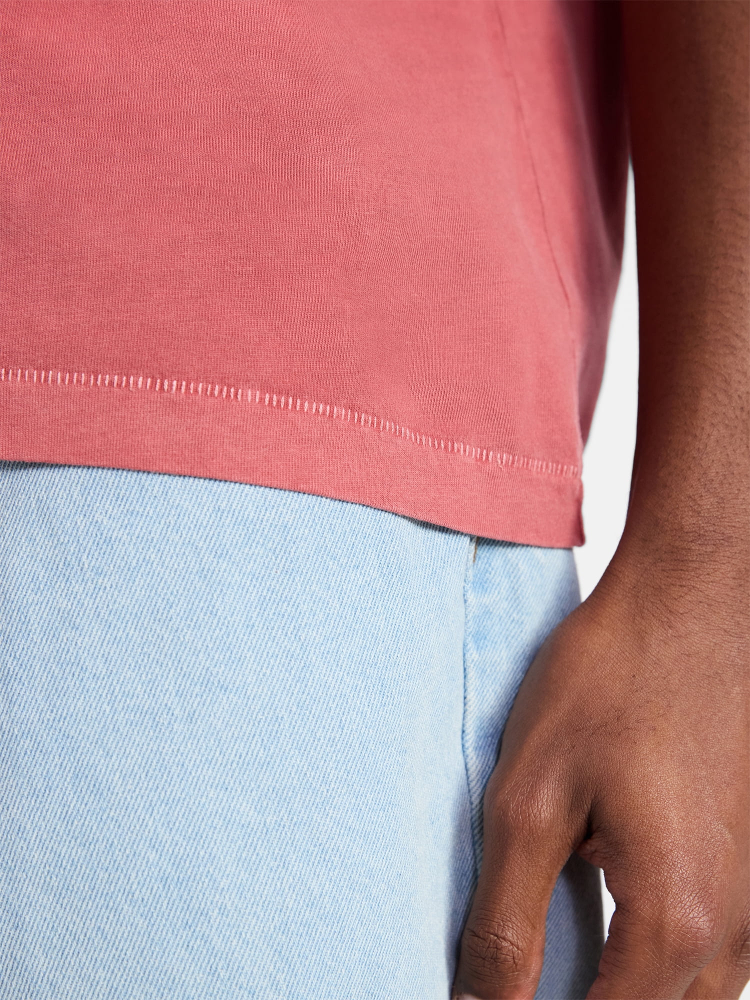 No Boundaries Cotton Oversized Cropped Tee with Short Sleeves, Men's and Big Men's XS-5XL