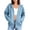 Blue, variant on RotHome Women's Oversized Zip Up Hoodie Long Sleeve Drop Shoulder Fleece Lined Cardigan Jacket with Zipper Pocket Casual Everyday Wear Blackish Green L