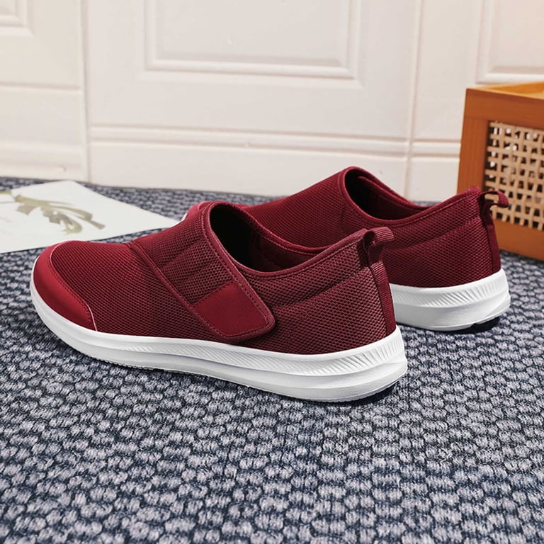 ?Closed Toe Loafers Sneakers Men\'s Wine Red Canvas Slip On Casual Lightweight Amazon.com | Jousen Men main image 4