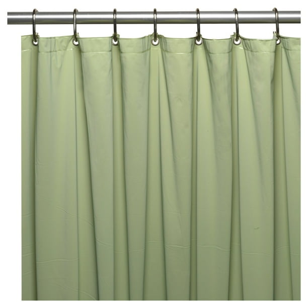 MildewResistant, 10 Gauge Vinyl Shower Curtain Liner w/ Metal Grommets and Reinforced Mesh