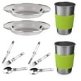 thumbnail image 2 of Ensemble de Vaisselle de Camping 12 Pcs 2 Personnes Kit de Vaisselle Barbecue Extérieur Acier Inoxydable Randonnée Léger Cuillère Fourchette, 2 of 10