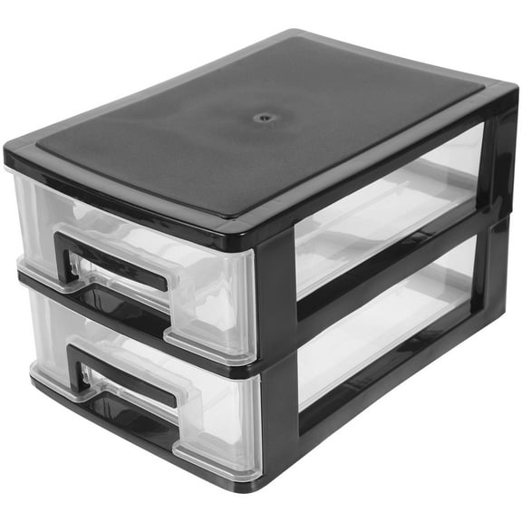 LEORX Plastic Container With Drawers For Tidy Organization Black 1Set