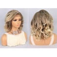 thumbnail image 3 of Unique Bargains Lace Front Wigs for Women 14" Blonde Brown Medium Long Natural Curly with Wig Cap, 3 of 7