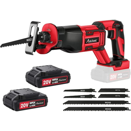 

WLJWLJ Reciprocating Saw 20V Cordless Reciprocating Saw with Two 2.0Ah Batteries and Charger 6 Saw Blades Variable Speed Battery Powered Saw for Woods/Metal/Plastic Cutting