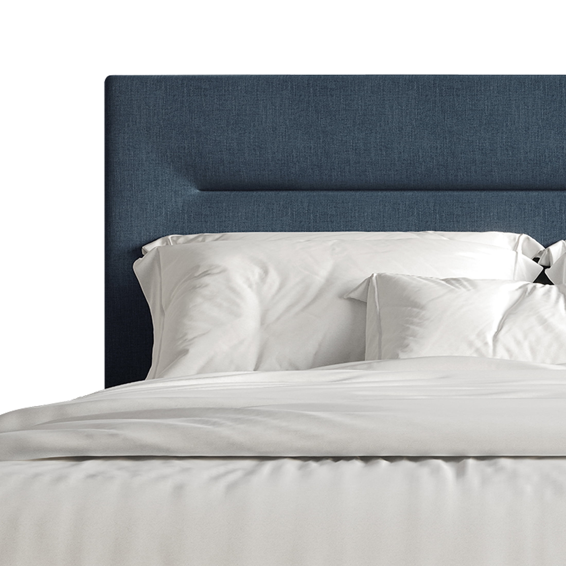Castle Place Simple Linen Upholstered Queen Bed, Blue