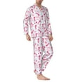 thumbnail image 2 of Naloa Seahorse and Starfish Men’s Pajamas Set - Long Sleeve Button Down Sleep Shirt and Pajama Bottoms Sleepwear Set-Medium, 2 of 7