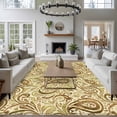 thumbnail image 3 of Large Area Rugs for Living Room Bedroom, Beige Brown Green 8'x10' Rug Washable Carpet Runner Indoor Outdoor, Retro Botanical Abstract Art Non Slip Floor Mats Rug for Kitchen, Patio, 3 of 8