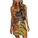thumbnail image 1 of Vestido de mujer sexy con cuello en V estampado vendaje adelgazante sin mangas tanque cinturón vestido, 1 of 5