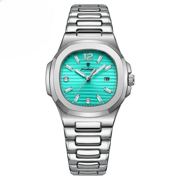 Explojoy Women's Square Quartz Watch – Waterproof, Luminous Dial with Date Display