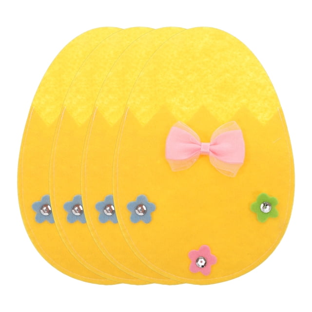 unbranded 4Ud Fundas De Cubiertos En Tela Lavable Color Amarillo Con De Pascua