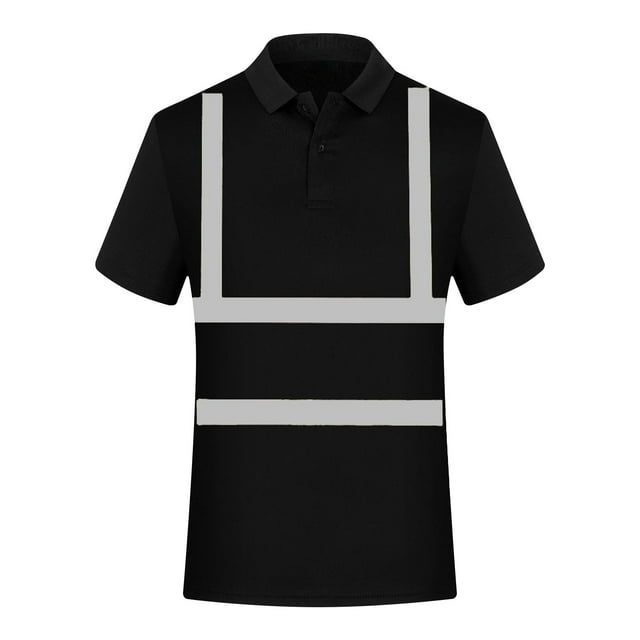 Styesk T-Shirts pour Hommes Couleur Unie Réfléchissant Léger Respirant Bouton Facile Chemise à Manches Courtes Col Rabattu