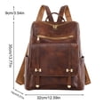 thumbnail image 3 of Kcodviy Ladies Solid Color Leather Hunting Backpack Large Capacity Double Zipper Mini Backpack for Casual Backpack, 3 of 7