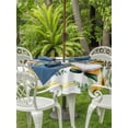 thumbnail image 3 of Outdoor Tablecloth with Umbrella Hole for Patio/Picnic/Party/Camping, Sunflowers Gnomes Waterproof Table Cloth Round Cover Washable, Eucalyptus Spring Garden Floral (Dia 54"), 3 of 8