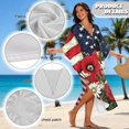 thumbnail image 6 of Xixirimido American Flag Daisy Floral Print Kaftan Dresses for Women Plus Size V-Neck Moo Moos Batwing Sleeve Caftan Beach Dress Bathing Suit Cover-Up Loungewear, 6 of 7
