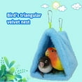 thumbnail image 3 of Thick Triangular Pet Bed Small Animal Home with Soft Smooth Two Hooks Reusable Washable Plush Birdcage Hanging Tent Sleeping Nest Blue L, 3 of 9