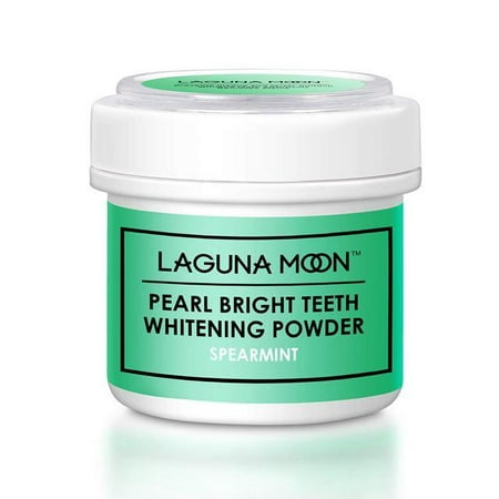 LAGUNAMOON Pearl Bright Teeth Whitening Powder,Natural Tooth & Gum Powder- Spearmint 1.76 Fl.