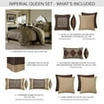 thumbnail image 3 of Michael Amini Imperial 9-Piece Queen Comforter Set in Bronze, 3 of 19