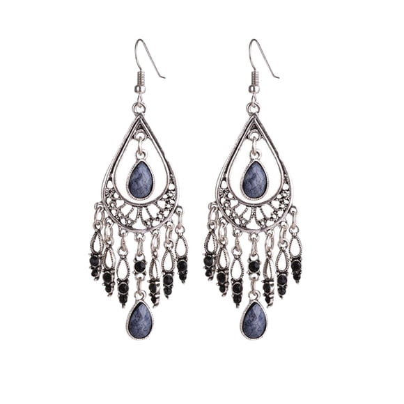Qarigey Dido-pendientes con borlas de estilo bohemio para mujer y niña, aretes colgantes con flecos largos, joyería Vintage para mujer Ropa, zapatos y accesorios Miscelánea gris