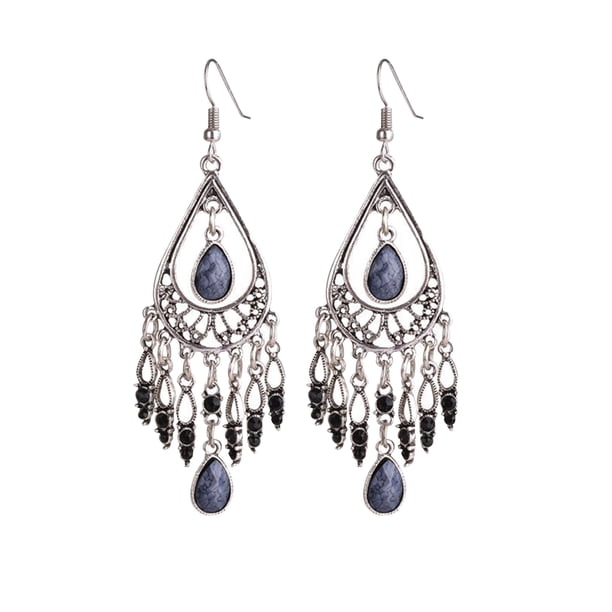 Qarigey Dido-pendientes con borlas de estilo bohemio para mujer y niña, aretes colgantes con flecos largos, joyería Vintage para mujer Ropa, zapatos y accesorios Miscelánea gris