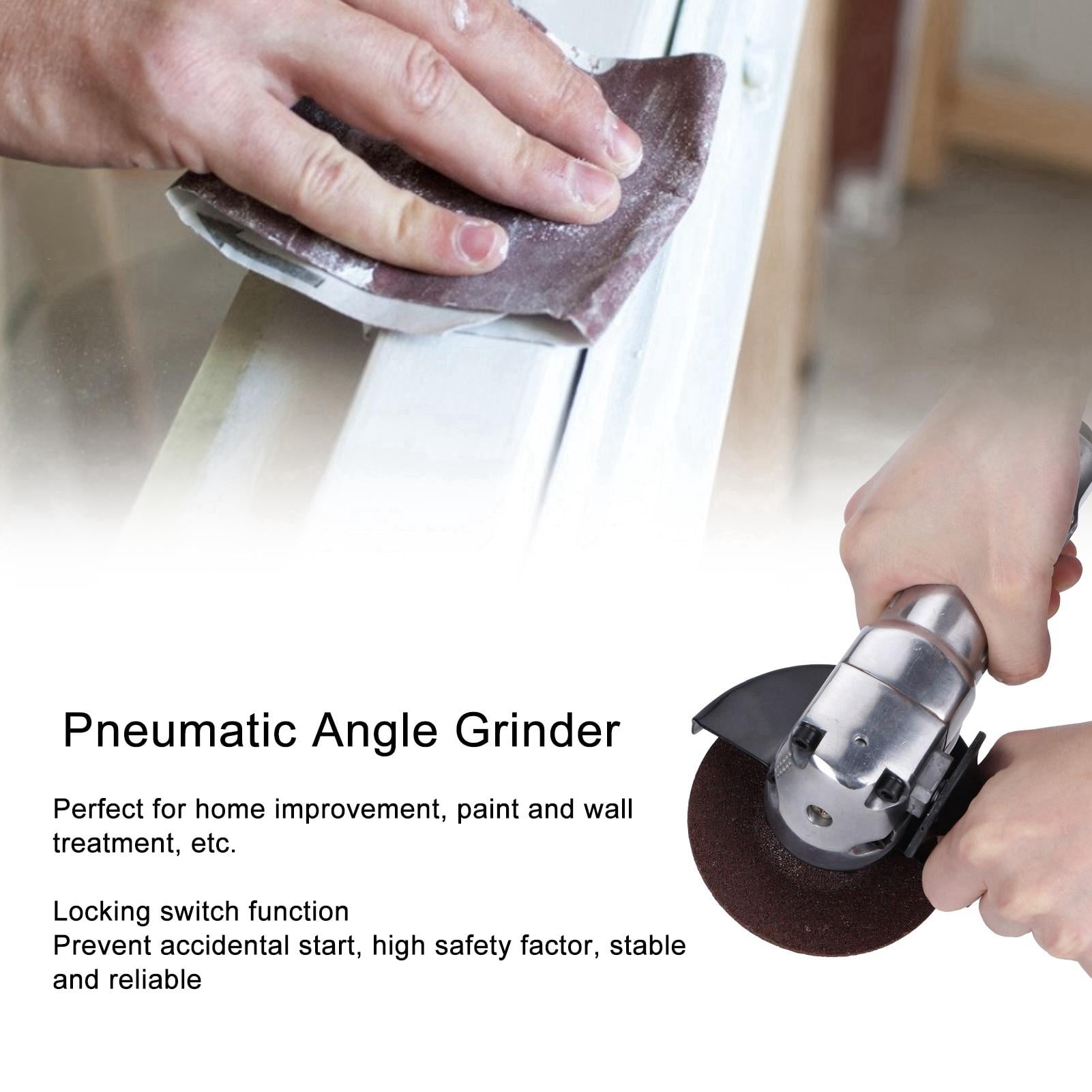 YAHHU 4‑inch Pneumatic Angle Grinder & Polisher – Lightweight Aluminum Alloy, 11,000 rpm, 60 L/min Air, Locking Switch, Multi‑Functional Home & Furniture Tool