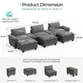 thumbnail image 2 of Linsy Home Oversized Modular Cloud Sectional Sofa with 3 Ottomans, 6 Seat Couches and Sofas Sectional with Versatile Console, Grey, 2 of 8