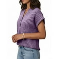 thumbnail image 4 of Arnsht Womens Short Sleeve Shirts V Neck Summer Sweaters 2026 Spring Business Tunic Tops Dressy Casual Work Blouses Purple M, 4 of 6