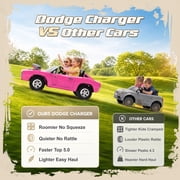 iYofe 24V 2 Seater Licensed 1970 Dodge Charger R/T Powered Ride-On Car with Remote Control & Safety Belt, Pink