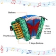 thumbnail image 3 of Acordeón Uxcell de 7 teclas, acordeón de botones de bajo, mini instrumento musical verde, 3 of 6