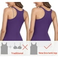thumbnail image 4 of Cotton Undershirt for Women Tank Tops with Built-in Shelf Bra Racerback Workout Yoga Top with Shelf Bra, 4 of 7