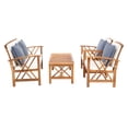 thumbnail image 3 of Safavieh 4 Piece Wood Outdoor Patio Bar Set, Natural/Navy White, 3 of 7