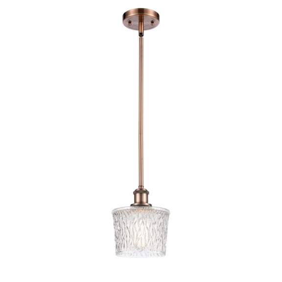 516-1S-AC-G402-Innovations Lighting-Niagra - 1 Light Pendant   Antique Copper Finish with Clear Glass