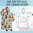 thumbnail image 4 of Oversized Wearable Blanket Hoodie,Beige Highland Cow Boot Flower Pattern Sherpa Blanket Hoodie with Super Pockets,Super Warm Fuzzy Pullover for Women & Men, 4 of 6
