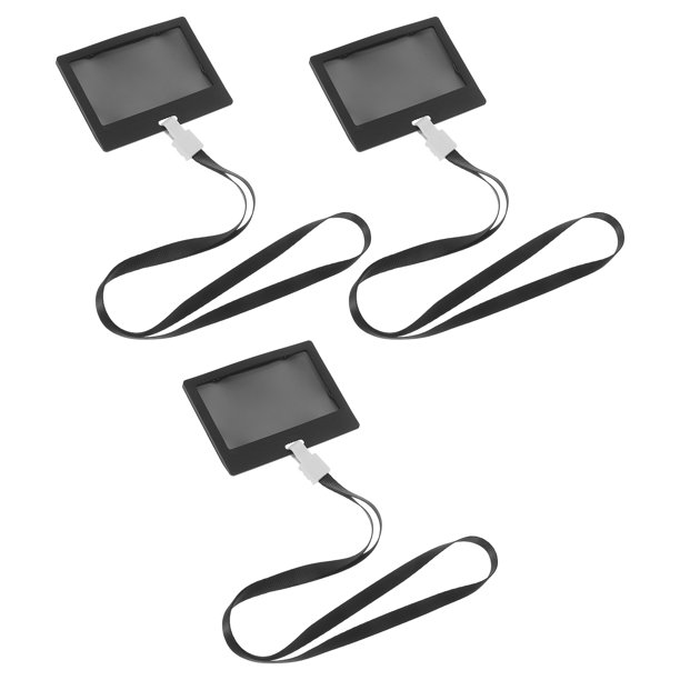 BESTYASH 3Jgo Protector De Tarjetas Trabajo Con Fundas Claras Y Lanyard Negro Para Identificación