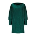 thumbnail image 3 of Glitter Women's Metallic sequins Asymmetrical Off Shoulder Long Sleeve Fitted Dress for Club Outings and Galas, 3 of 10
