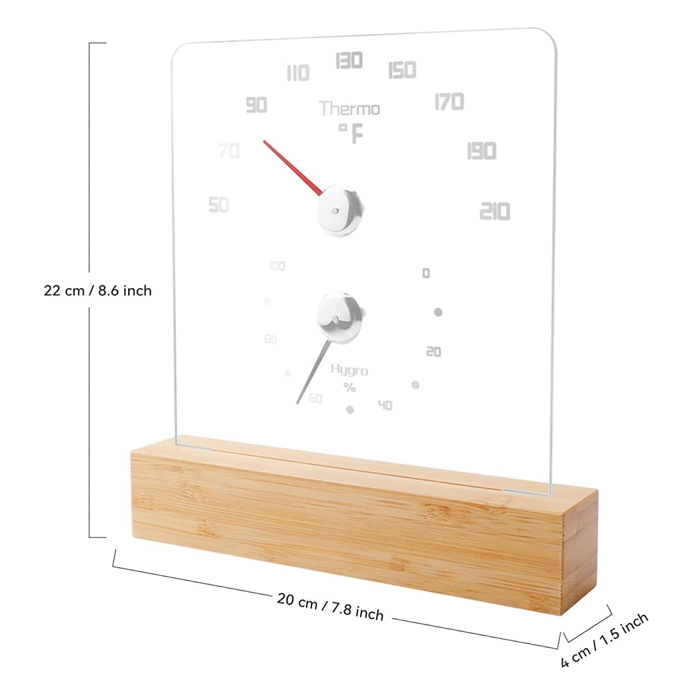 Sauna Thermometer 2 in 1 Fahrenheit Thermometer Hygrometer with LED Light Sauna Accessories for Sauna Room Hotel