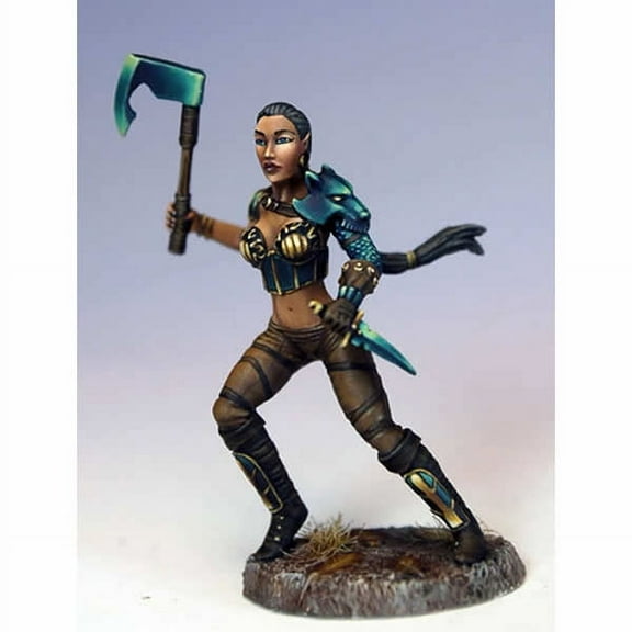 Fighter Dual Wielding Axe and Dagger Miniature Elmore Masterwork Dark Sword Miniatures