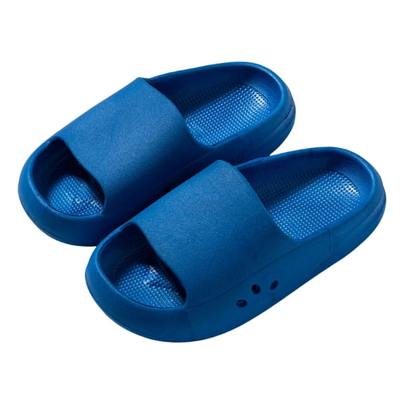 Quealent Cloud Slides for Kids,Boys Girls Shower Slippers Bathroom Pool Sandals,Toddler Home House Open Toe Comfy Thick Sole Slippers,Summer Non-Slip Beach Shoes Sky Blue for 3