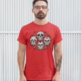 thumbnail image 3 of Tee Hunt Day of The Dead Floral Sugar Skulls T-Shirt Dia de Los Muertos Men's Tee, Red, 5X-Large, 3 of 5