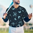 thumbnail image 6 of Daiia Beautiful Butterflies Mens Baseball Jersey Button Down Shirts Short Sleeve Sports Uniforms-Small, 6 of 9