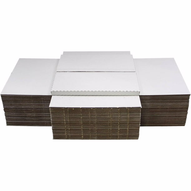 (50) White Vinyl Record LP Shipping Mailer Boxes Holds 1 to 3 12" Records Adjustable Height