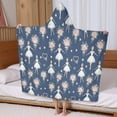 thumbnail image 5 of Dark Blue Ballerina Flower Pattern Hooded Bath Towel，60"x35" for Ages 3 To 12 Kids, Quick Dry Lightweight Soft Microfiber Hood Beach Towel Cover Up for Kids, 5 of 7
