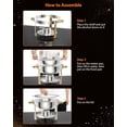 thumbnail image 4 of 4 Pack 5 Qt Stainless Steel Chafing Dishes Buffet Set, Buffet Warmers Sets with Spoon and Tweezers, Round Catering Chafer Warmer Set w/Lid Holder for Kitchen Party Banquet Dining, 4 of 7