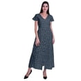 thumbnail image 2 of Moomaya Robe Longue Maxi pour Femmes à Manches Courtes, Robe Formelle/décontractée avec Poches P-TTG, 2 of 6