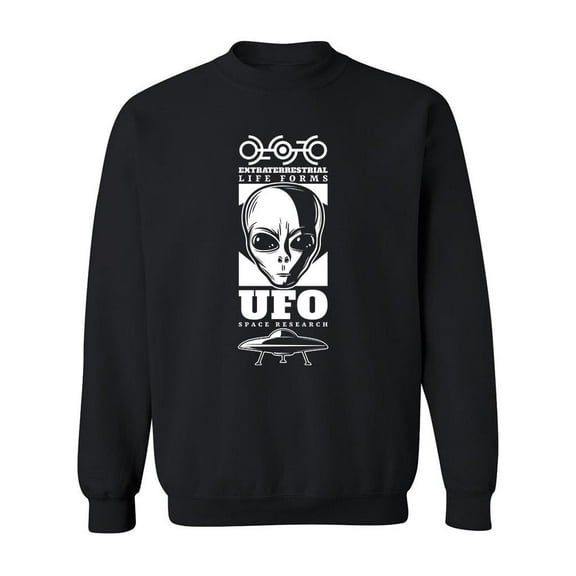 Vintage Alien Ufo Graphic Sweatshirt Men -Image by Shutterstock, Male 5X-Large