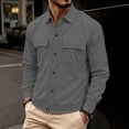 thumbnail image 4 of MXALUOB Men's Corduroy Jackets Button Front Work Jacket with Flap Pockets Long Sleeve Textured Overshirt Regular Fit Casual Workwear, 4 of 6