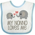 thumbnail image 3 of Inktastic My Nonno Loves Me Grandson Boys or Girls Baby Bib, 3 of 4