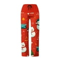 thumbnail image 5 of Antqov Womens Pajama Pants, Christmas Print Drawstring Slippery Straight Pants, Home Soft Comfortable Loungewear Pants, 5 of 6