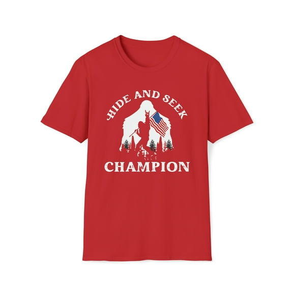 Hide And Seek Champion, Gildan Unisex T-Shirt, Bigfoot Graphic Tee, S-3XL