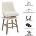 thumbnail image 5 of 27.5" Counter Height Bar Stool, Linen Fabric Mid Century Modern Swivel Barstool with Back & Wood Legs  Upholstered Counter Chair for Home Bar/Dining Room/Restaurant, Cream, 5 of 8
