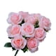 thumbnail image 3 of Ramo de flores de rosas artificiales de 11 cabezas, ramo de rosas falsas de tela de seda para banquete de boda nupcial, rosa claro Advancent HA6516-01B, 3 of 6